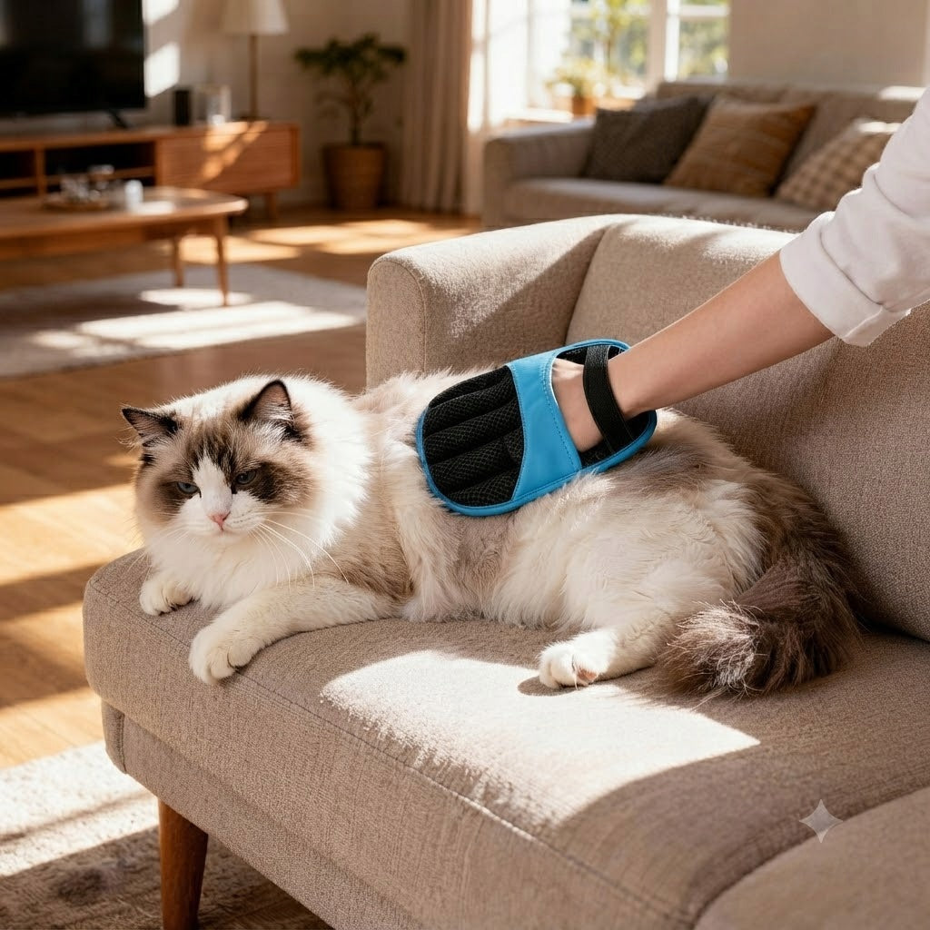 BRUSH CAT DOG HAIR REMOVAL GLOVE COMBING BLUE 2PCS Brand no brand