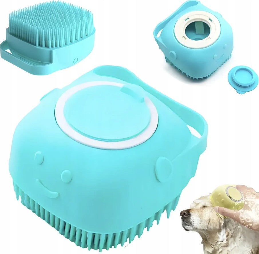 BRUSH CAT DOG WASHER SILICONE WITH SHAMPOO DISPENSER
