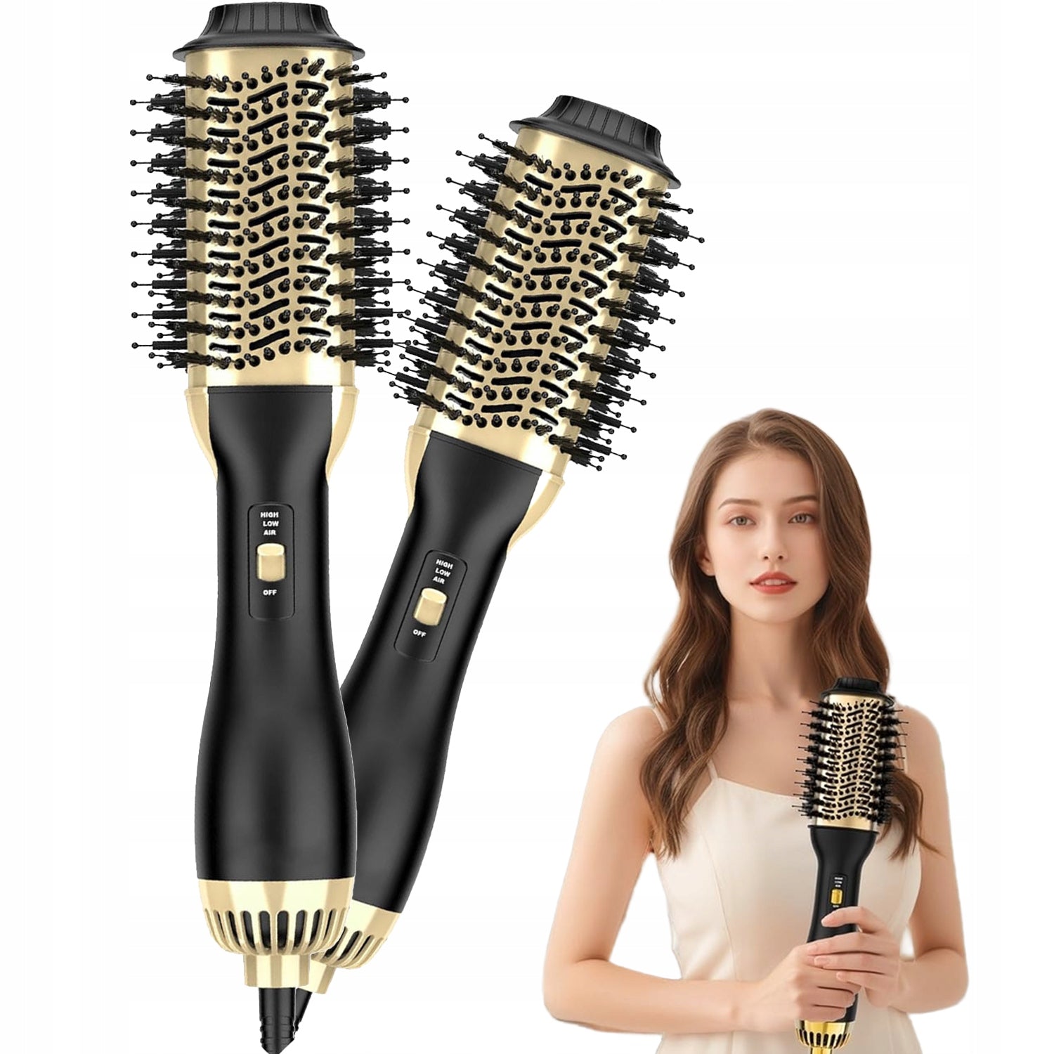 BRUSH DRYER CURLING IRON STRAIGHTENER 4IN1 FOR HAIR 1000W NEGATIVE IONS