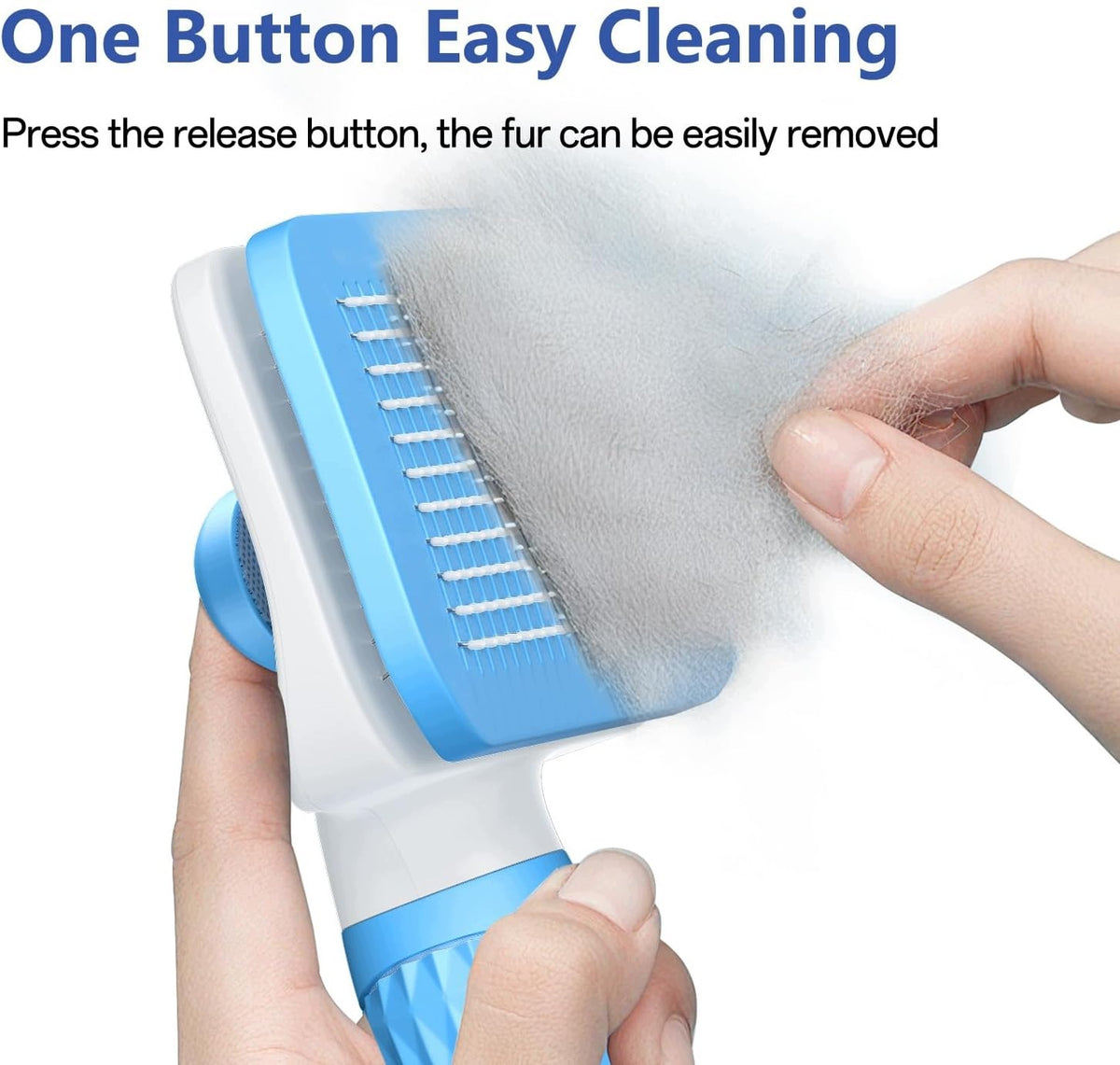 BRUSH FOR COMBING DOGS AND CATS SELF-CLEANING STEEL TEETH