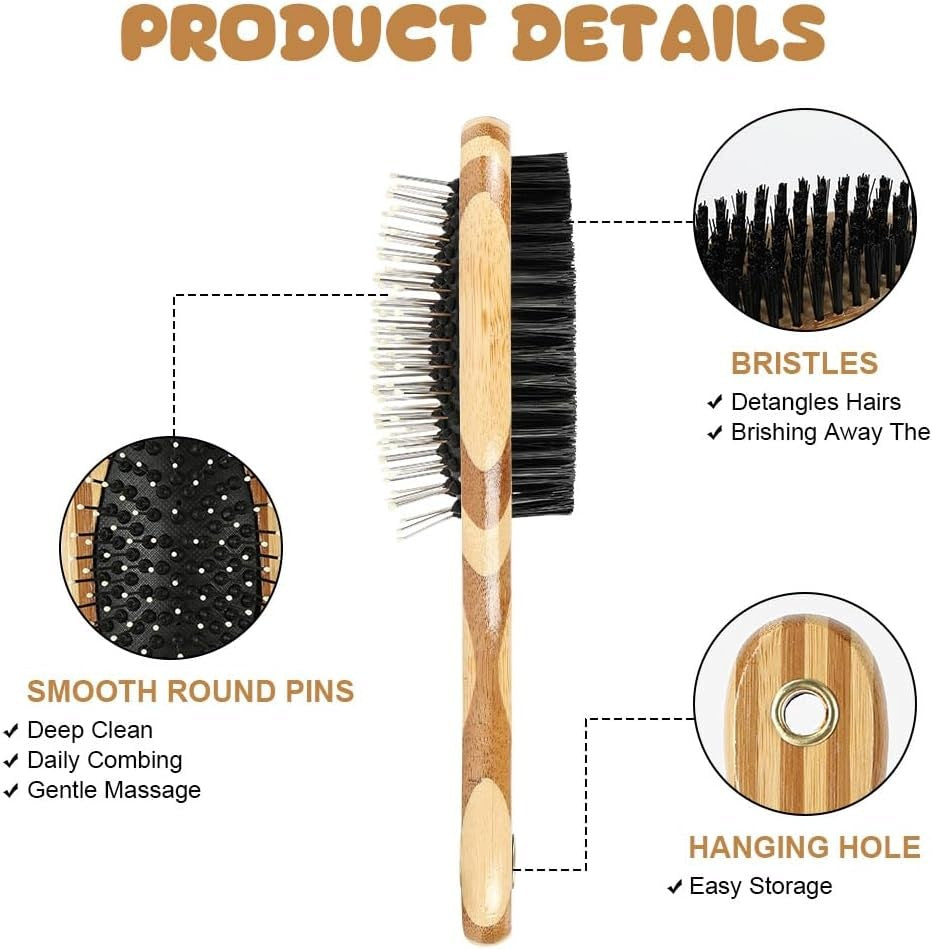 BRUSH FOR DOGS AND CATS 2IN1 WOODEN COMB LONG HAIR Brand no brand