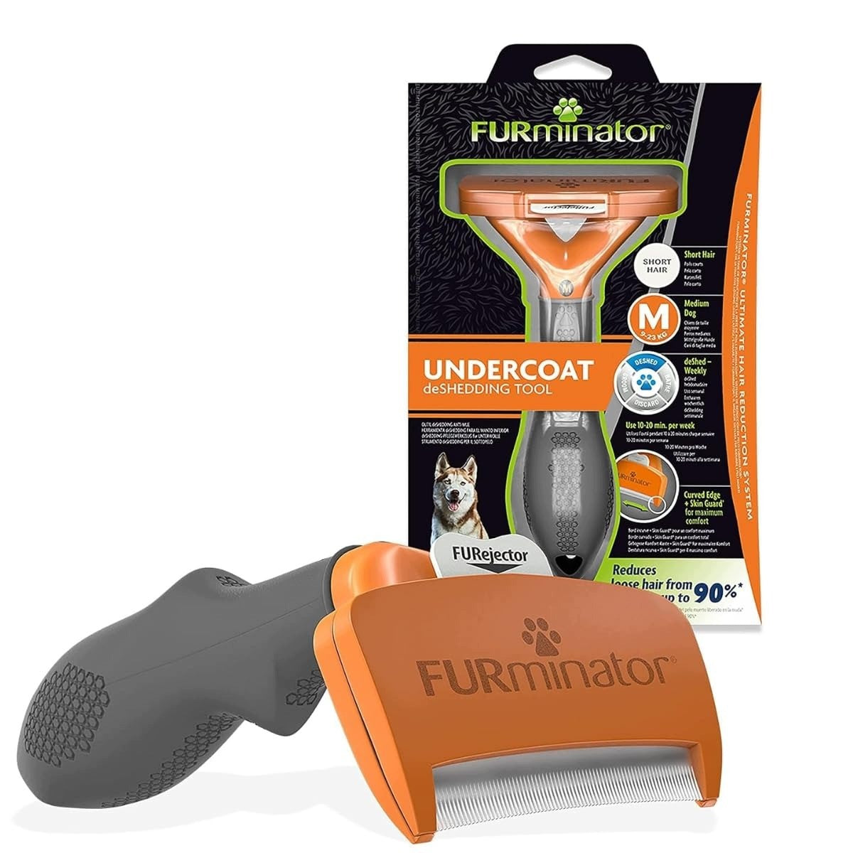 BRUSH FOR MEDIUM-SIZED SHORT-HAIRED DOGS TO REMOVE UNDERCOAT