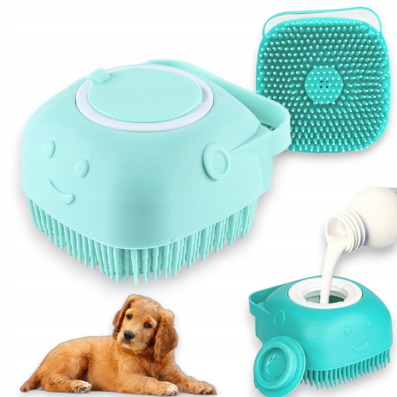 BRUSH WITH SHAMPOO DISPENSER CAT DOG WASHER FOR BATHING