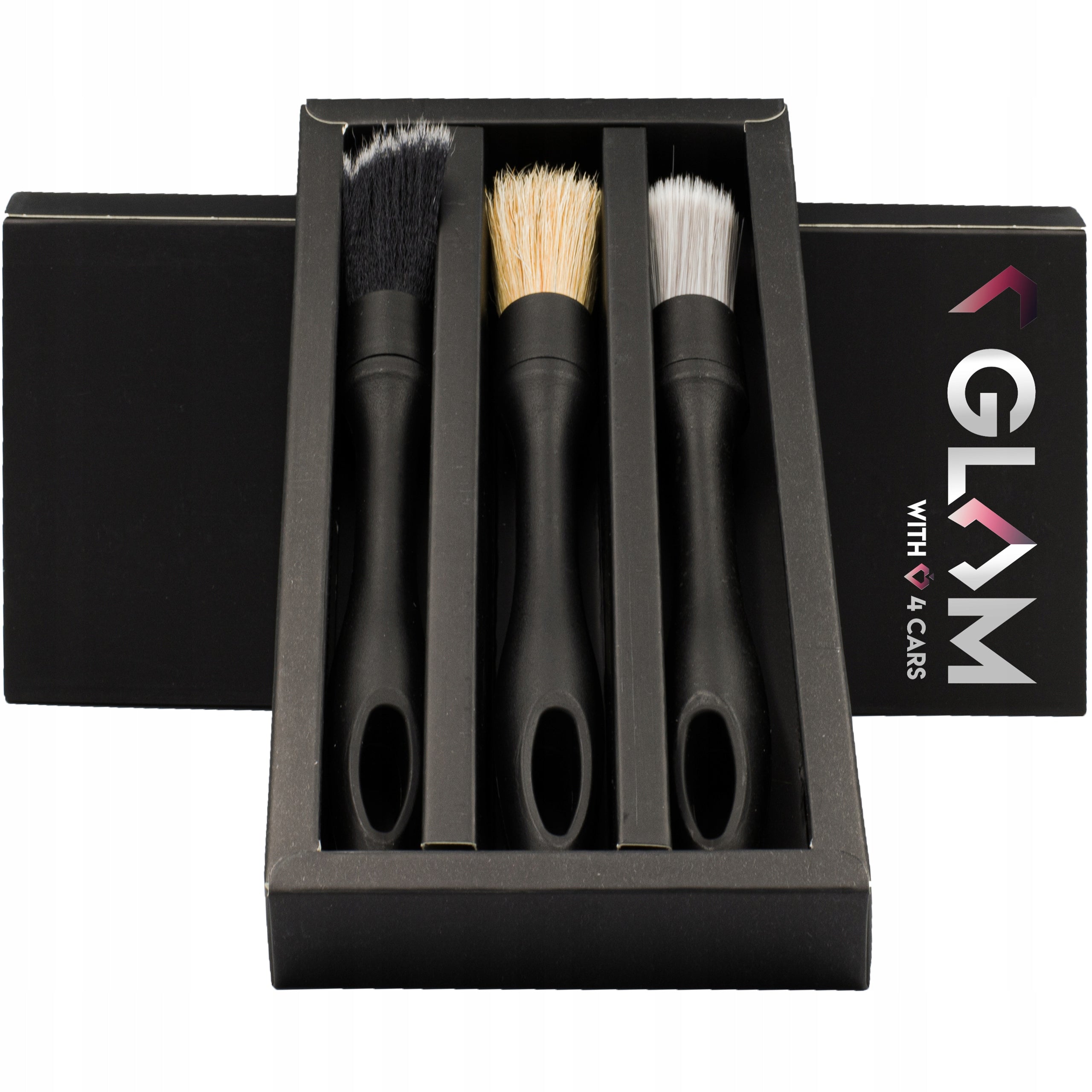 BRUSHES DETAILING BRUSHES FOR CAR INTERIOR COCKPIT SET OF THREE TYPES Manufacturer code GLAM BRUSH SET