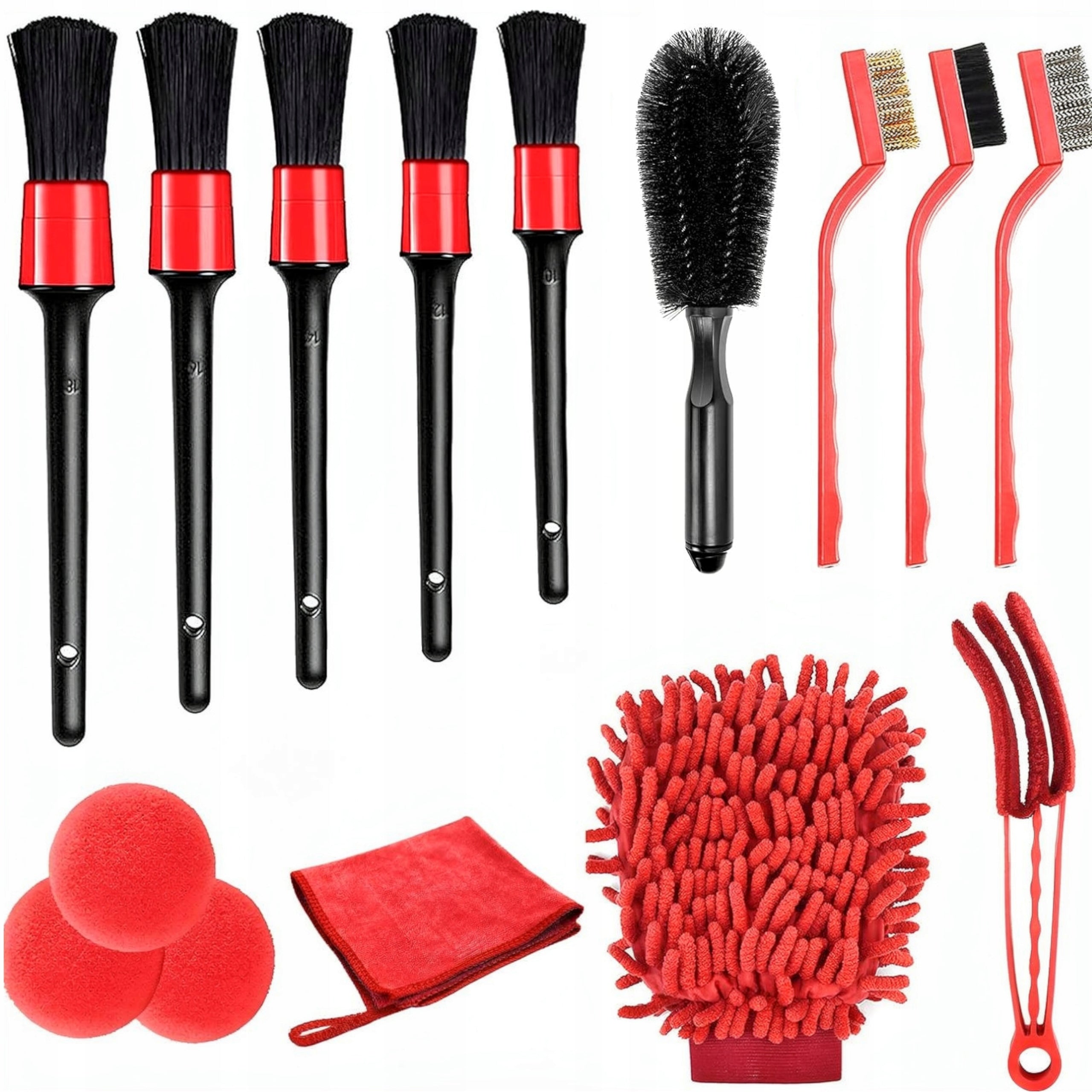 BRUSHES PADS BRUSHES DETAILING SET FOR CAR CLEANING 15EL