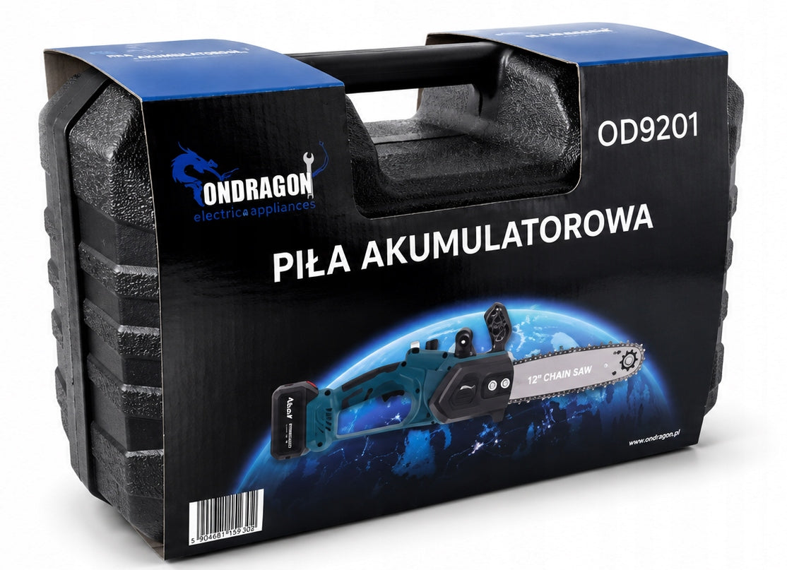 BRUSHLESS CHAINSAW CORDLESS SAW 12" 48V 2x AKU PRO Guide manufacturer Ondragon