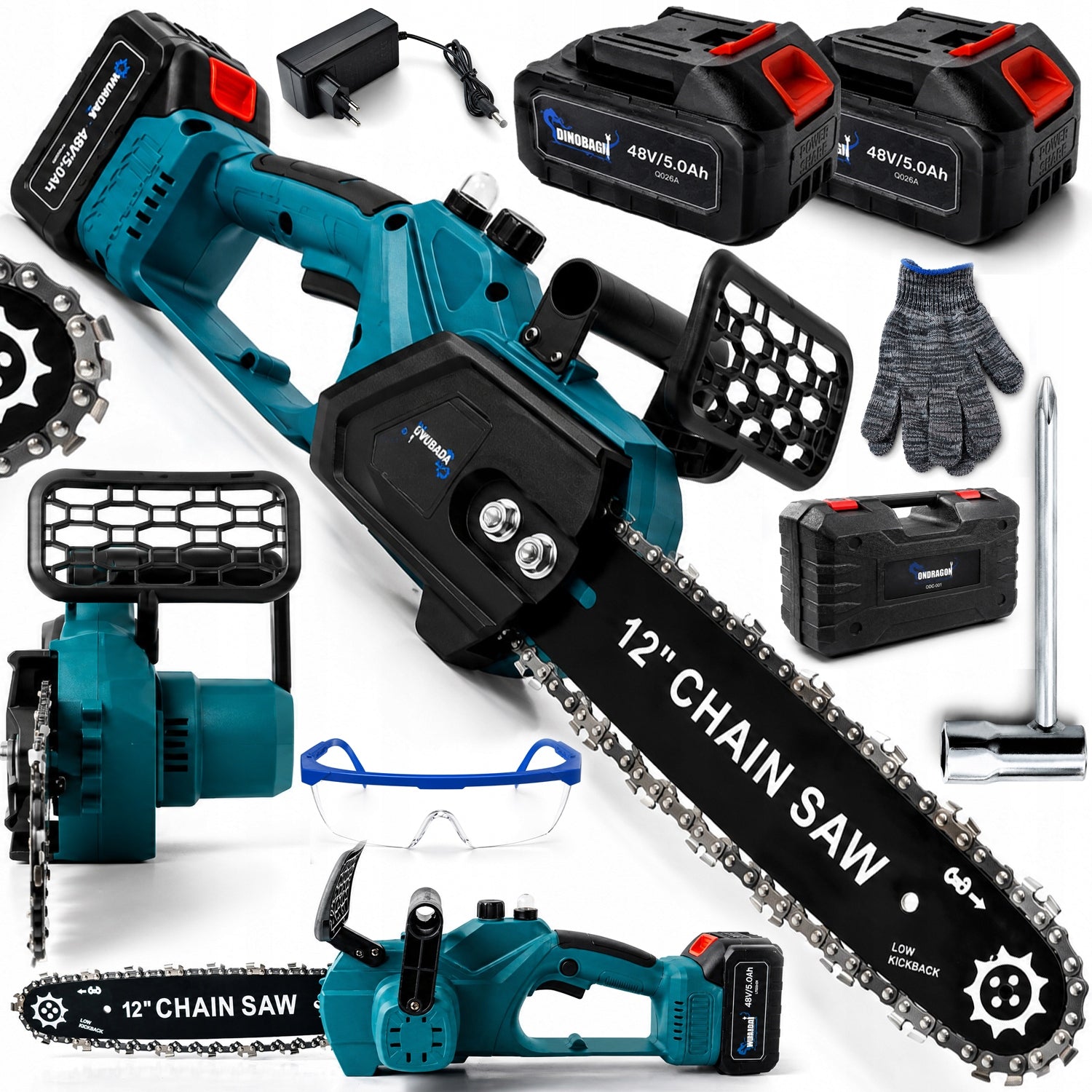 BRUSHLESS CHAINSAW CORDLESS SAW 12" 48V 2x AKU PRO