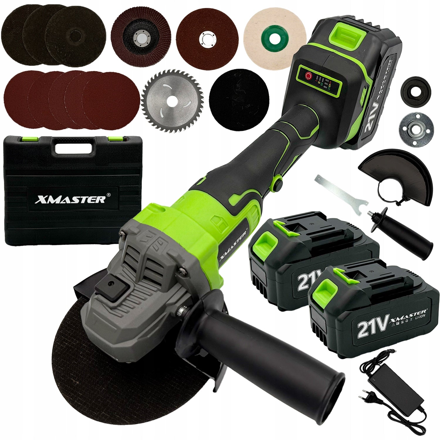 BRUSHLESS CORDLESS ANGLE GRINDER ANGLE DIAX 2xAKU 3AH DISCS