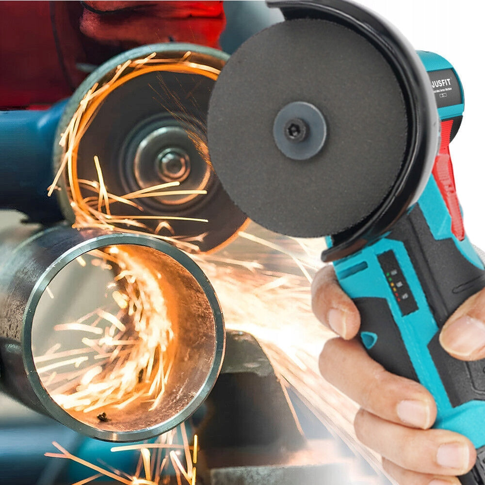 BRUSHLESS CORDLESS ANGLE GRINDER MINI RUBBER BAND 2xAKU 10x DISC Packaging status original