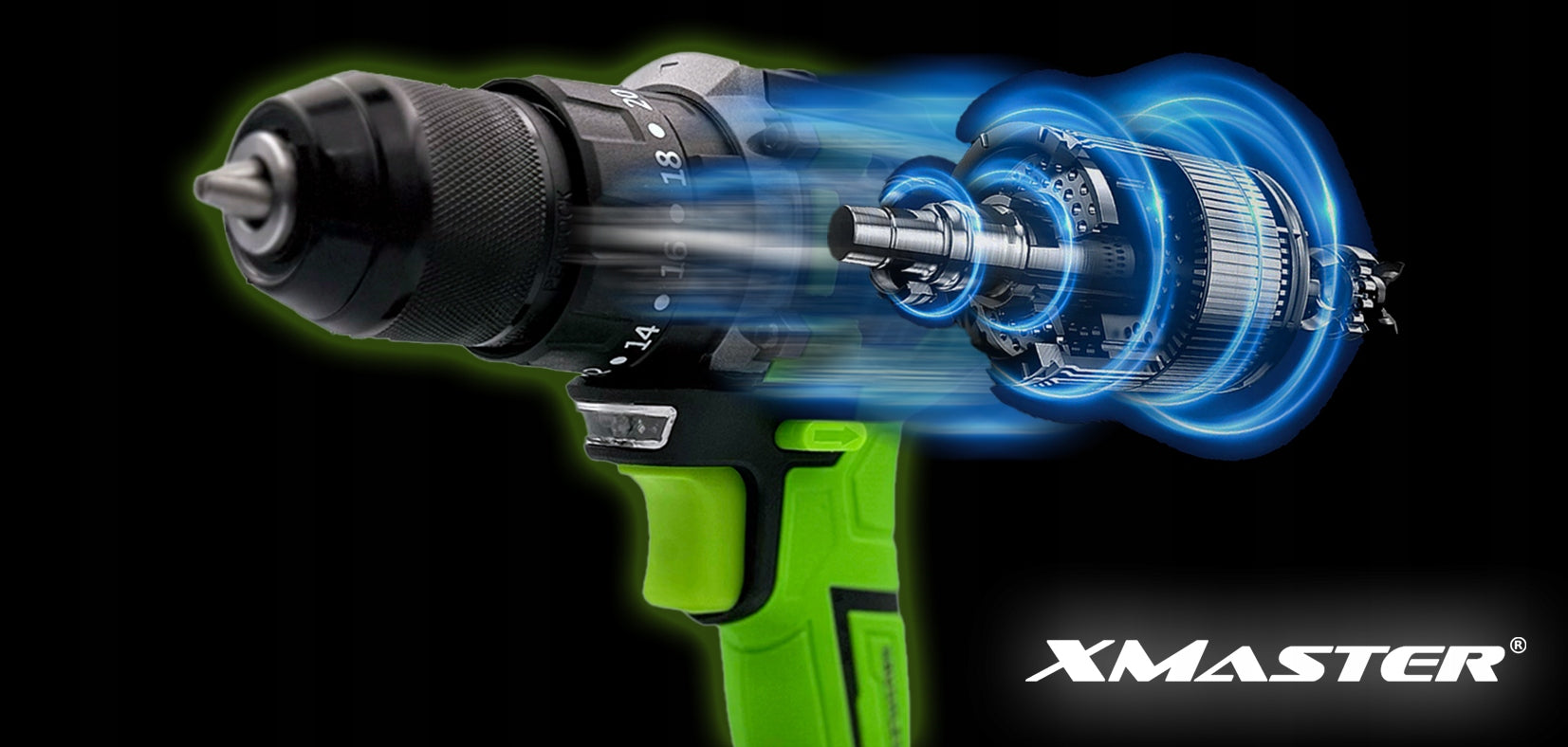 BRUSHLESS CORDLESS DRILL IMPACT DRIVER + 2xAKU SET Brand XMaster