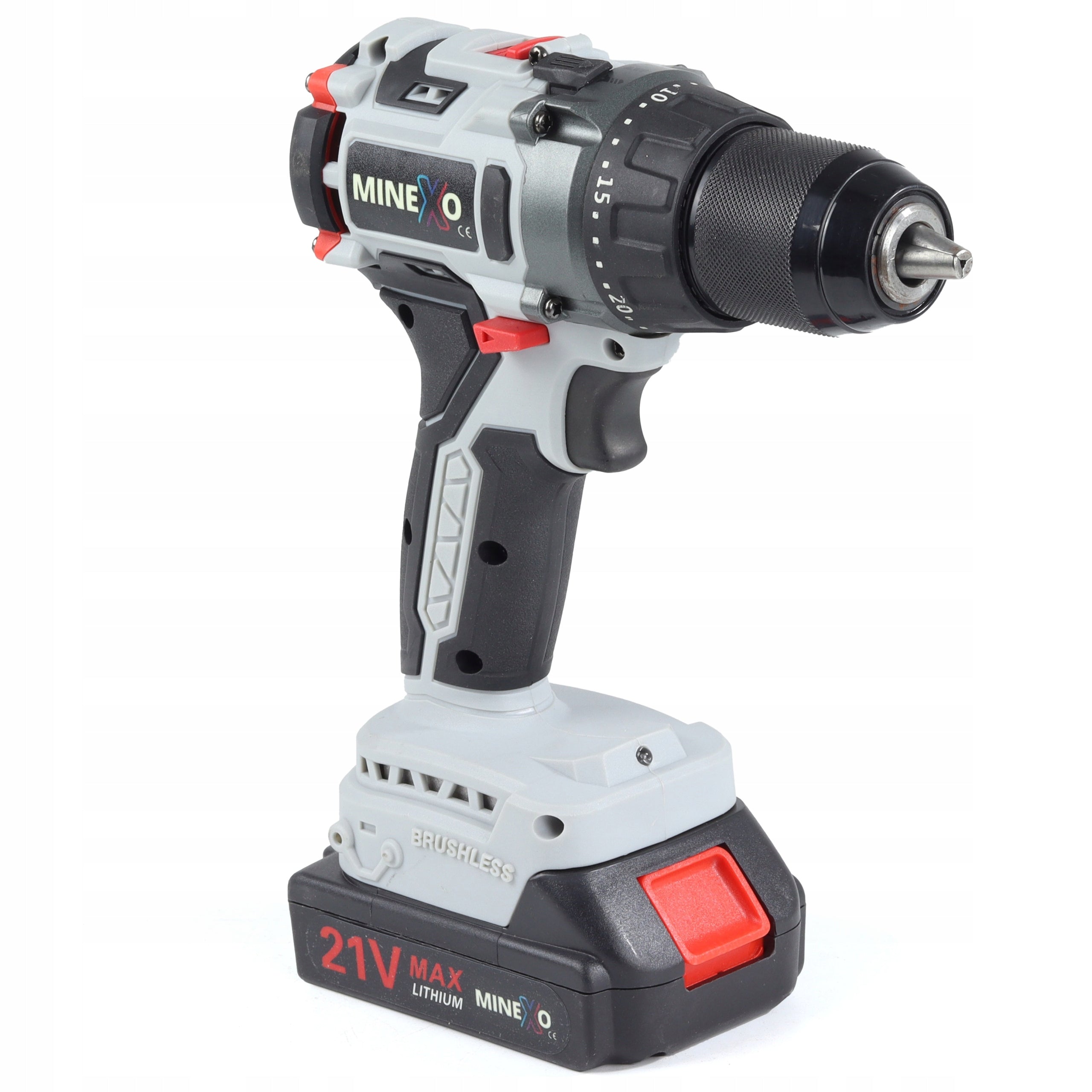 BRUSHLESS CORDLESS IMPACT DRILL 21V SET SUITCASE Brand Minexo