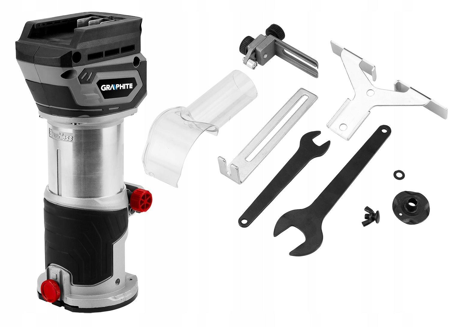 BRUSHLESS CORDLESS MILLING MACHINE ENERGY+ 18V, WITHOUT AKU. 58GE140 GRAPHITE