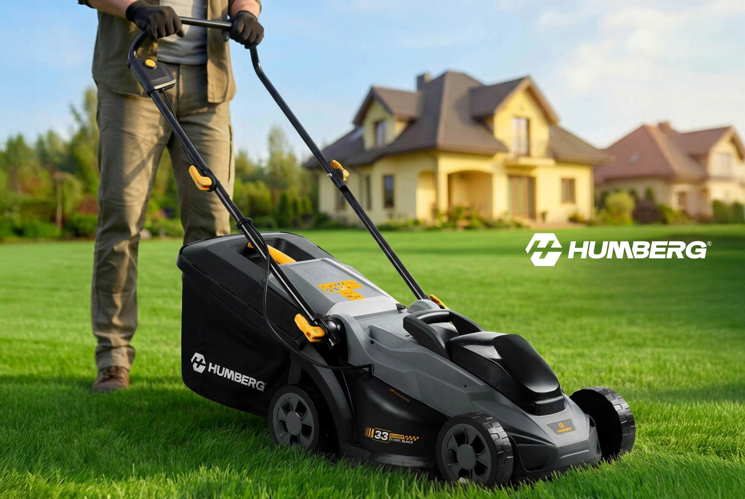 BRUSHLESS CORDLESS MOWER AKU LIGHT STRONG 33cm HUMBERG Model HM-611