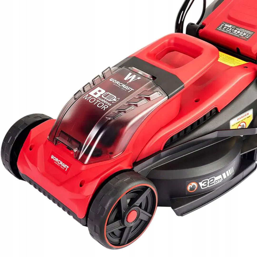 BRUSHLESS CORDLESS MOWER Worcraft BASKET 35L HEIGHT ADJUSTMENT Basket with a basket