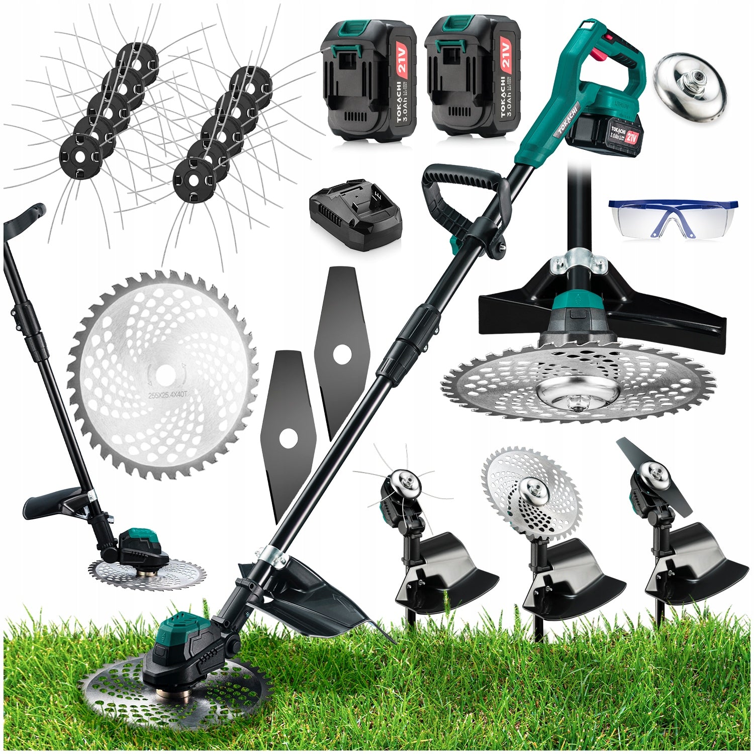 BRUSHLESS ELECTRIC GRASS SCYTHE 2xAKU 3Ah