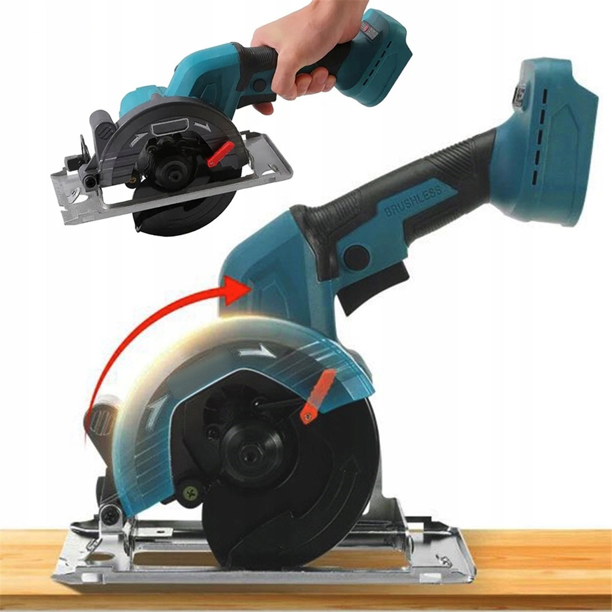 BRUSHLESS MINI CIRCULAR SAW MOTOR WITH ADJUSTABLE ANGLE AND DEPTH Packaging status original