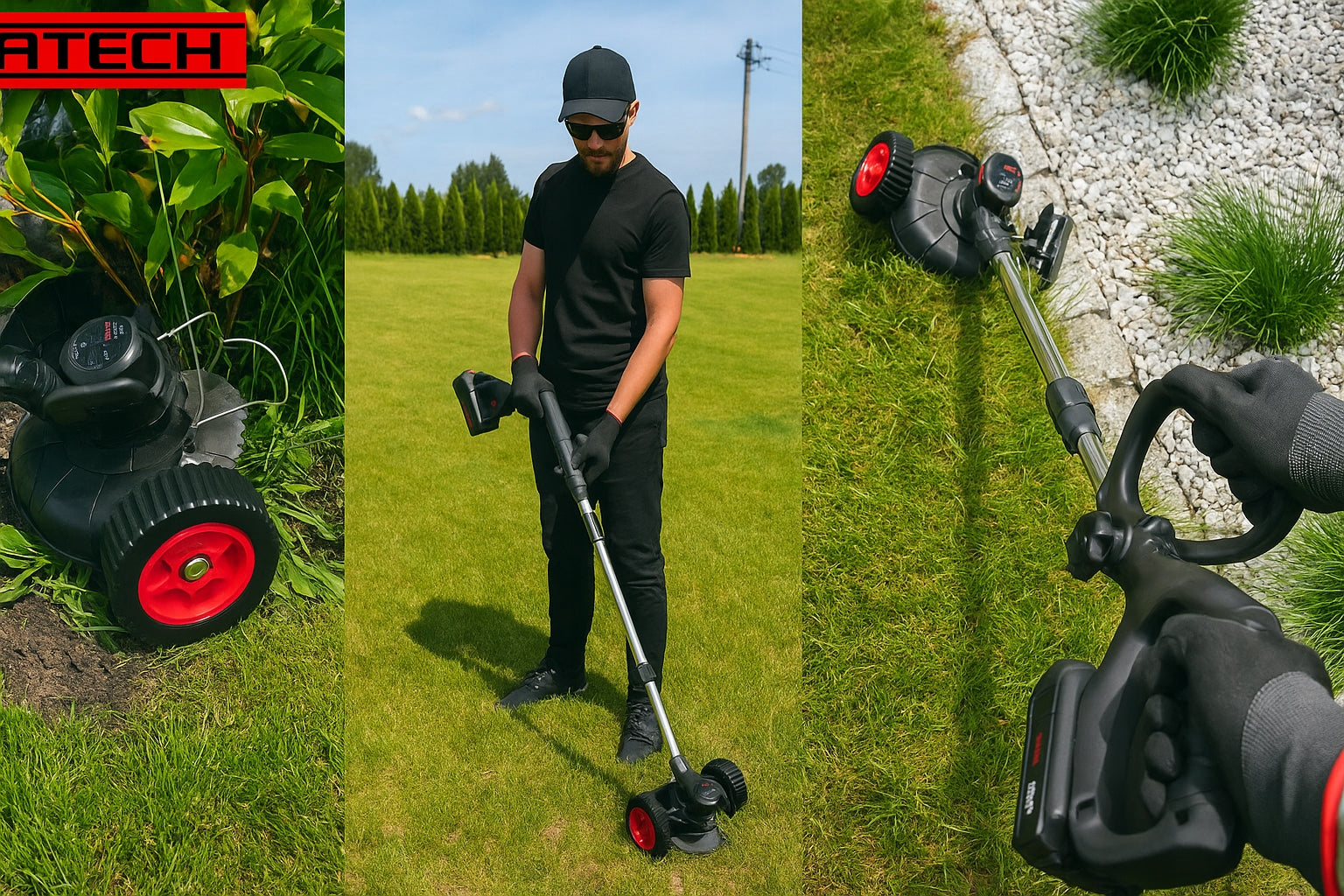 BRUSHLESS TRIMMER 1000W SCYTHE CORDLESS BRUSH CUTTER 2 AKU RICH Kind edge trimmer