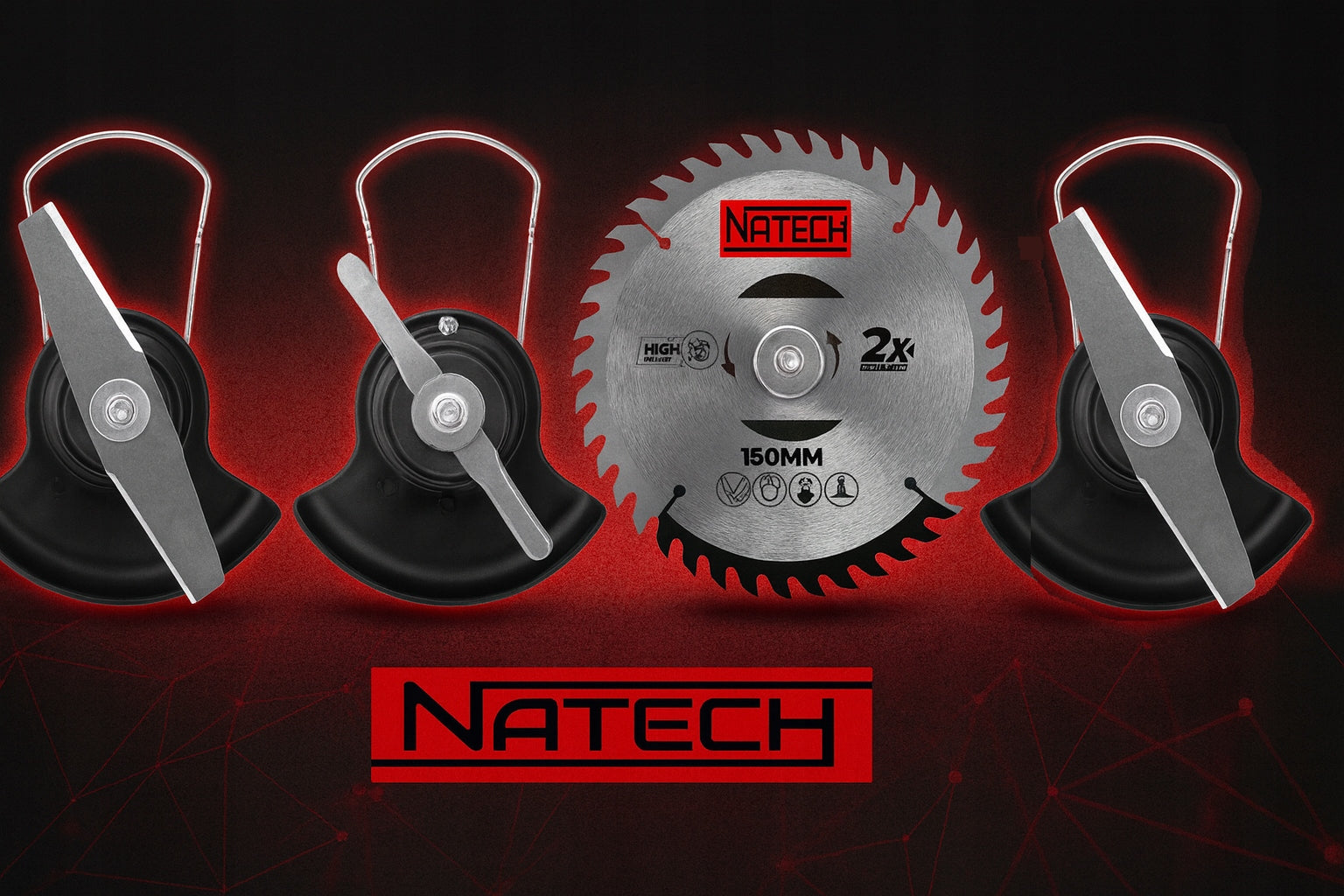 BRUSHLESS TRIMMER 1000W SCYTHE CORDLESS BRUSH CUTTER 2 AKU RICH Model NATECH MAX