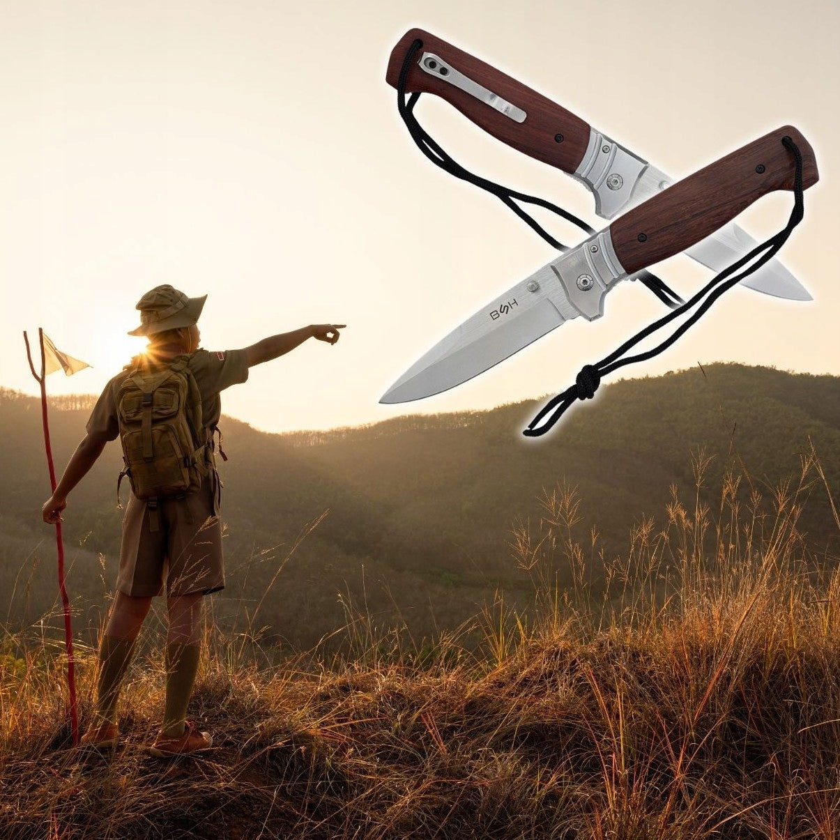 BSH POWERFUL HUNTING KNIFE SURVIVAL FOLDING MILITARY TACTICAL 27,5 cm EAN (GTIN) 5903899933341