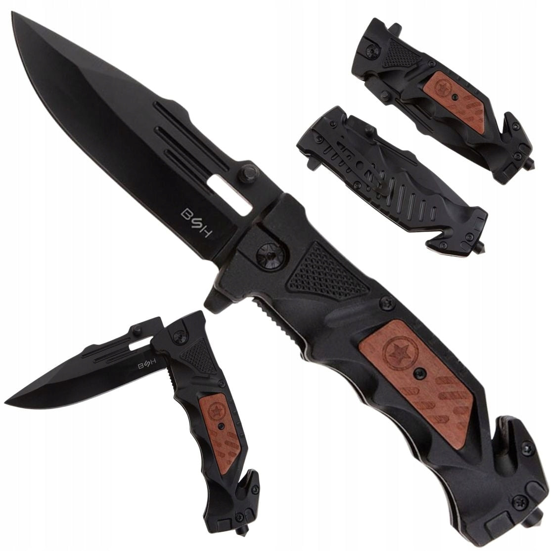 BSH RESCUE SPRING KNIFE SURIVAL ARMY POCKET KNIFE AUTOMATIC 23,5 cm