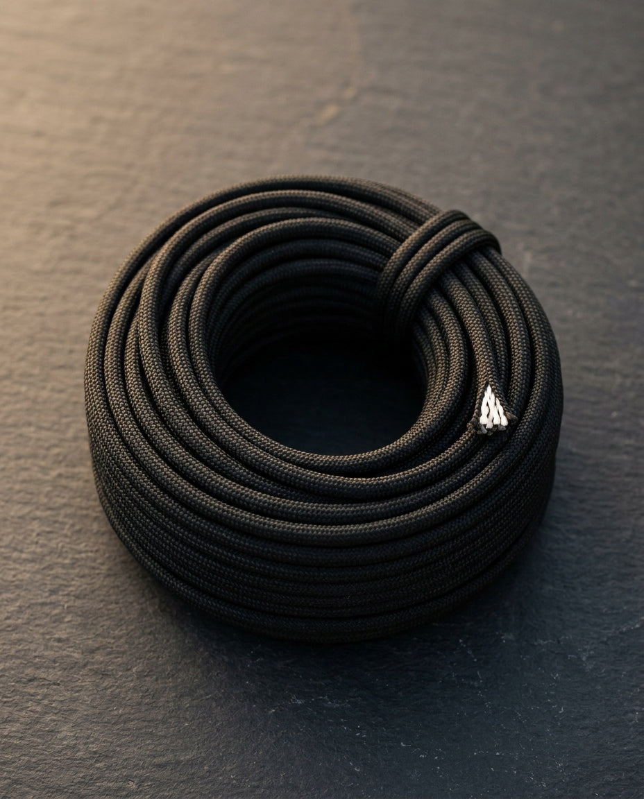 BSH - SUPER STRONG DURABLE ROPE PARACORD SURVIVAL BLACK 30m / 180 kg Brand BSH ADVENTURE