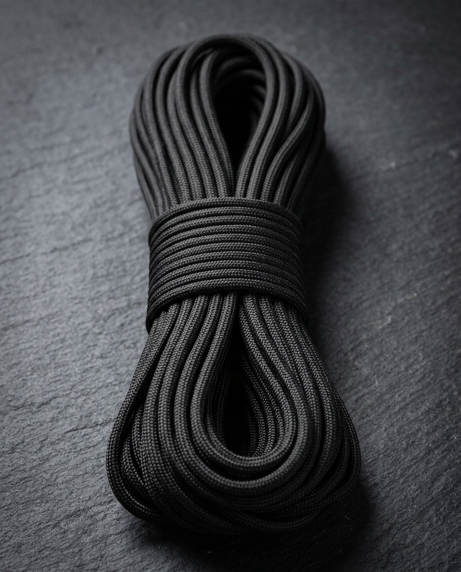 BSH - SUPER STRONG DURABLE ROPE PARACORD SURVIVAL BLACK 30m / 180 kg Manufacturer code BR005B