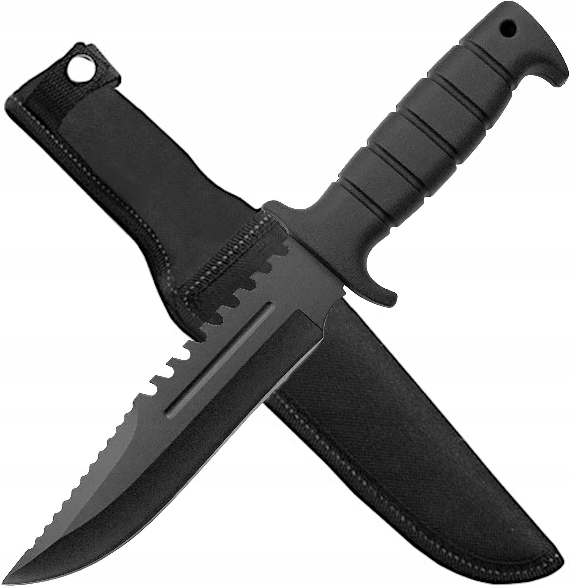 BSH - TACTICAL KNIFE RAMBO Military Hunting WITH HOLSTER Stainless Steel 420 Brand Bullshop