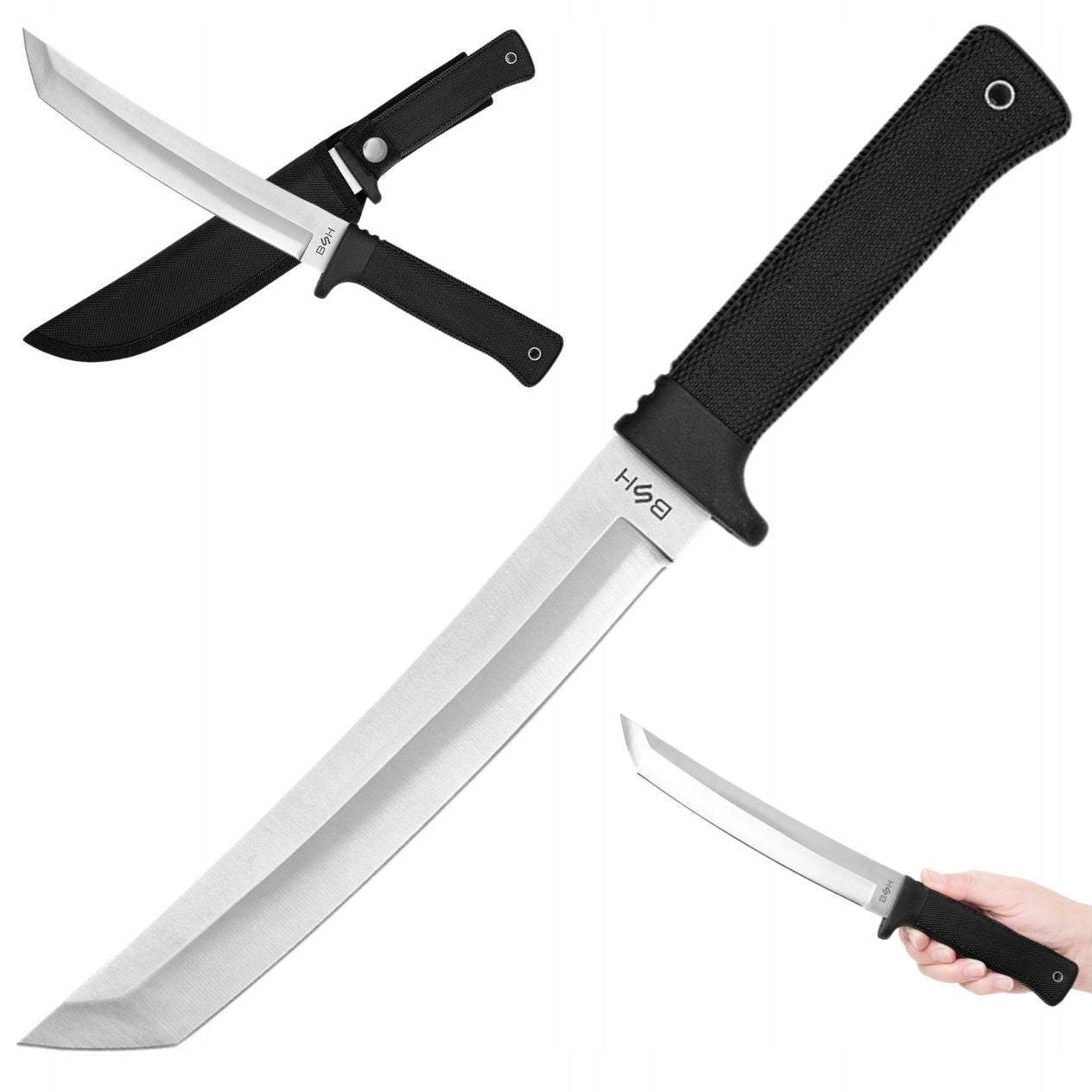 BSH TACTICAL MILITARY KNIFE KATANA SAMURAI HUNTING TANTO + COVER