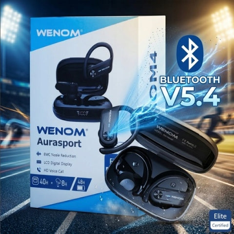 BT 5.4 PRO WIRELESS SPORTS HEADPHONES WENOM ANC BASS Brand Wenom