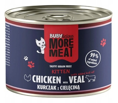 BUBA BUBALICIOUS MORE MEAT KITTEN VEAL CHICKEN FOR CAT KITTEN 185g