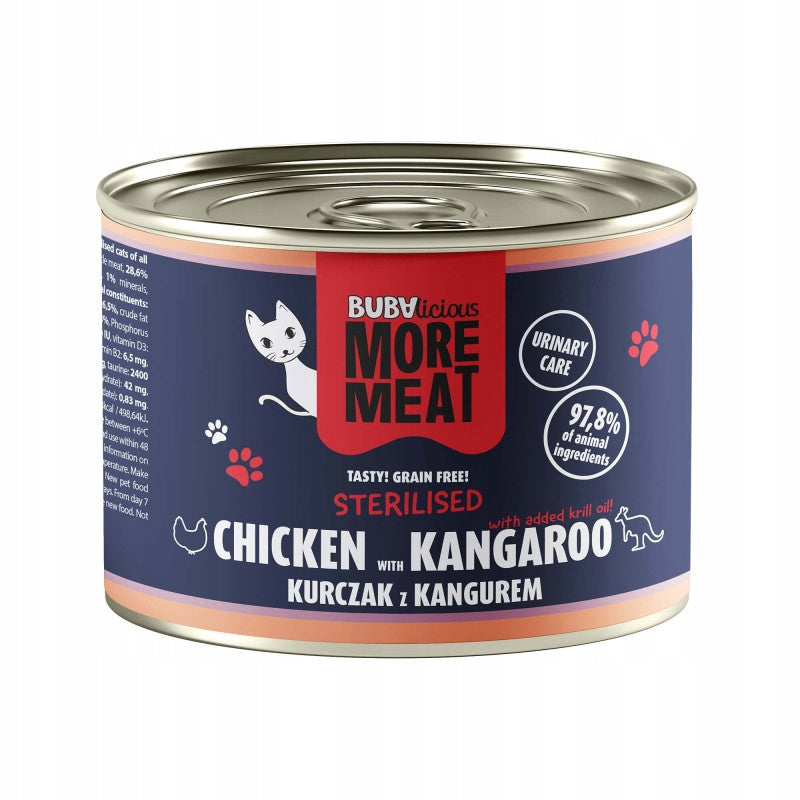 BUBA MORE MEAT WET CAT FOOD CHICKEN KANGAROO 185g