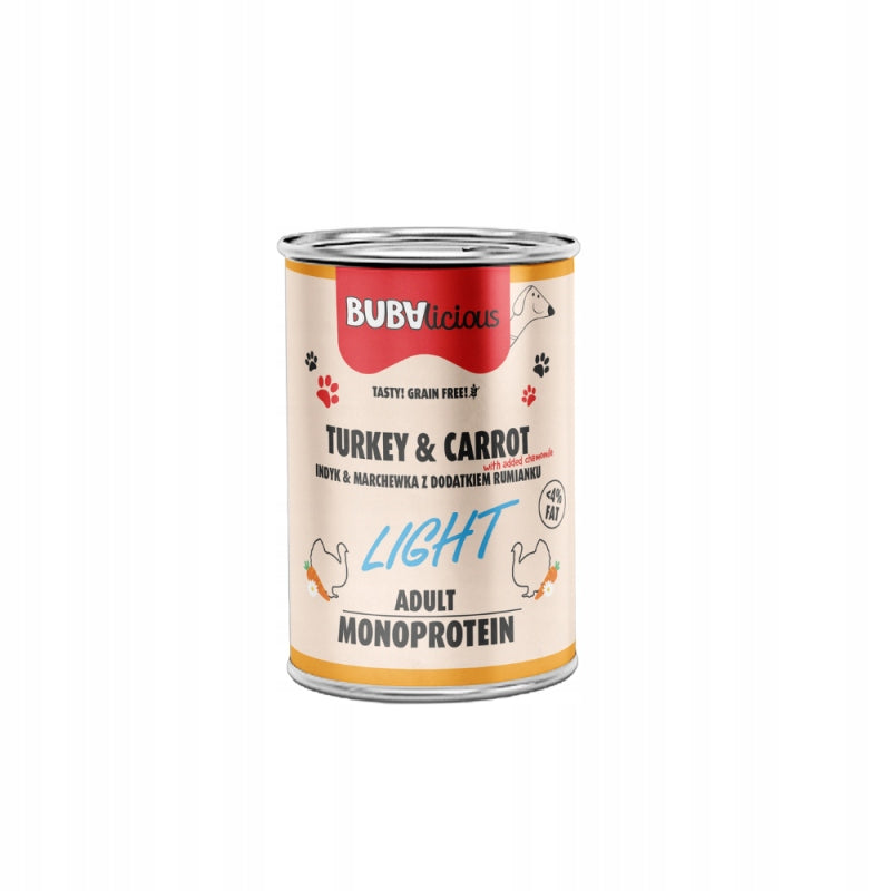 BUBAlicious Wet Dog Food LIGHT Turkey 400 g
