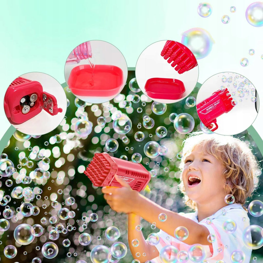 BUBBLE GUN BATTERY OPERATED BUBBLE MACHINE + LIQUID + OVERLAYS + TRAY Character/Title none