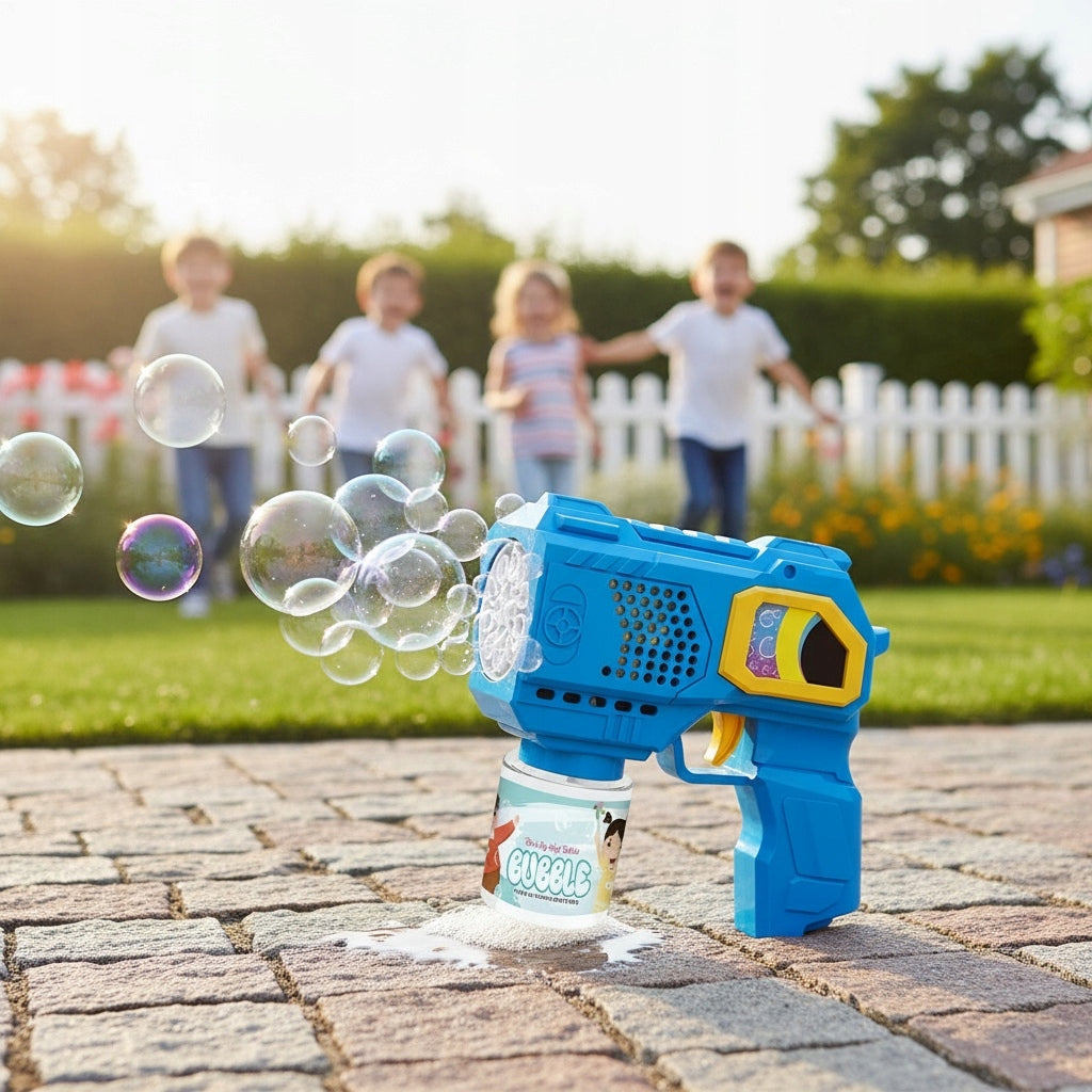 BUBBLE GUN BATTERY OPERATED SOAP BUBBLE MAKING MACHINE + LIQUID Manufacturer code Pistolet na bańki mydlane MGP293