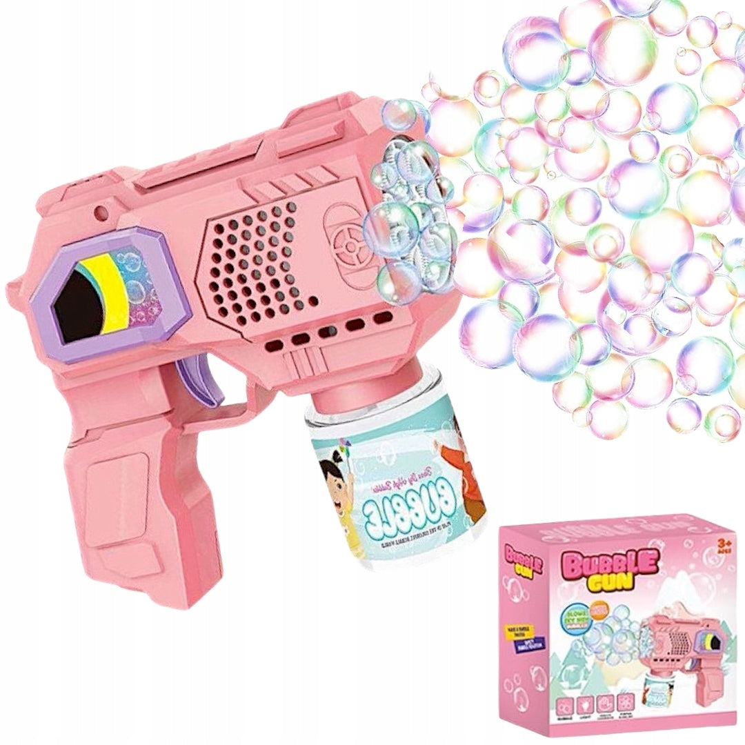 BUBBLE GUN BATTERY OPERATED SOAP BUBBLE MAKING MACHINE + LIQUID