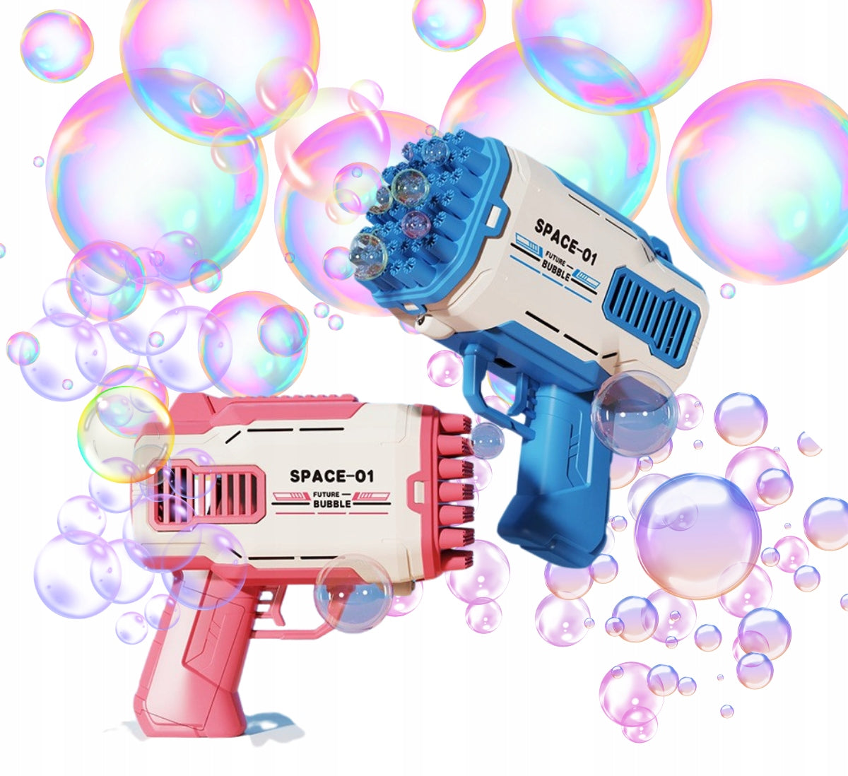 BUBBLE GUN BUBBLE MACHINE BATTERY+LIQUID+ 4pcs BATTERIES Red Manufacturer code PISTOLET NA BAŃKI MYDLANYCH + BATERIE + PŁYN