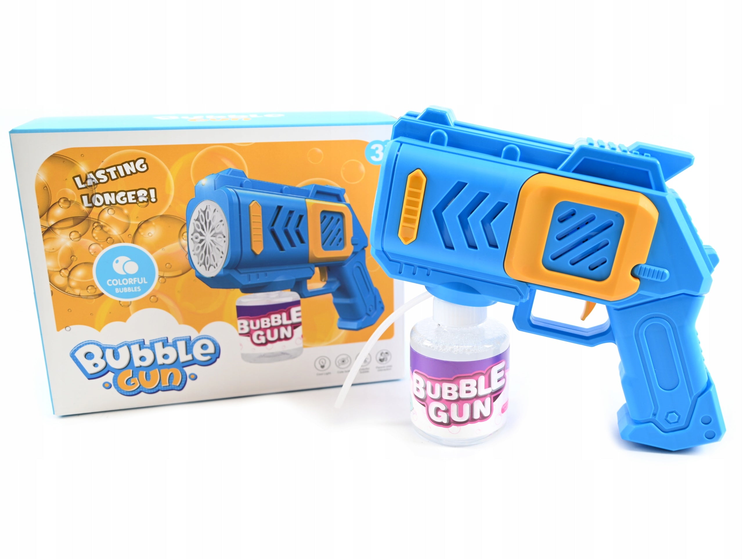 BUBBLE GUN SOAP BUBBLE MACHINE GENERATOR LAUNCHER + LIQUID Kind pistols