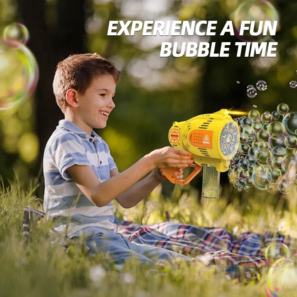 BUBBLE MACHINE GUN RECHARGEABLE LED BUBBLES- AUTOMATIC + LIQUID x 2 -VIDEO Kid's age 3＋ years