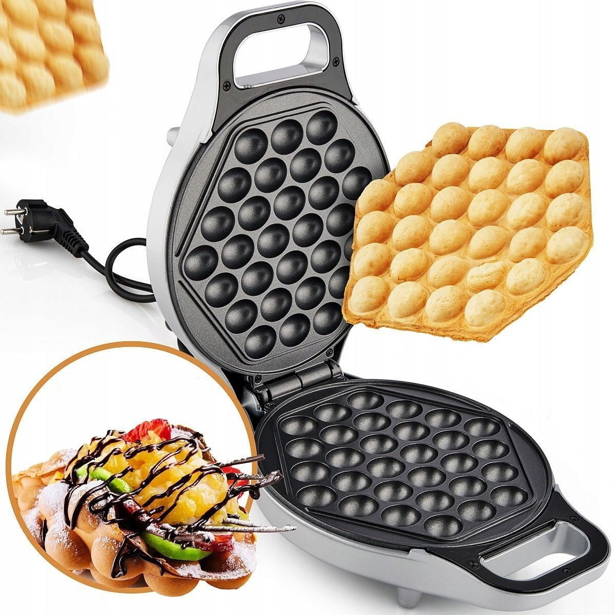 BUBBLE WAFFLE MAKER BUBBLE WAFFLE WRAPPED NONSTICK STRONG 700W Power rating 700 W