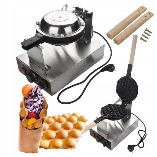 BUBBLE WAFFLE MAKER PUFFS WAFFLES WITH TEMPERATURE CONTROL 1400W