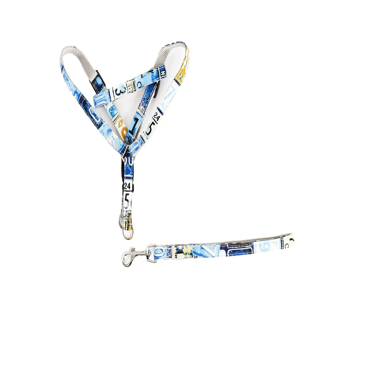 BUBU Cat Lanyard Harness Set 10mm Blue Pattern Brand Bubu Pets