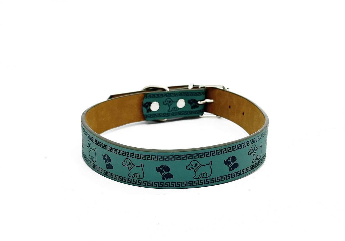 BUBU Leather Dog Collar Dogs L 25mm/52cm Green Dark Manufacturer code P-OBR-25-ZIE-01