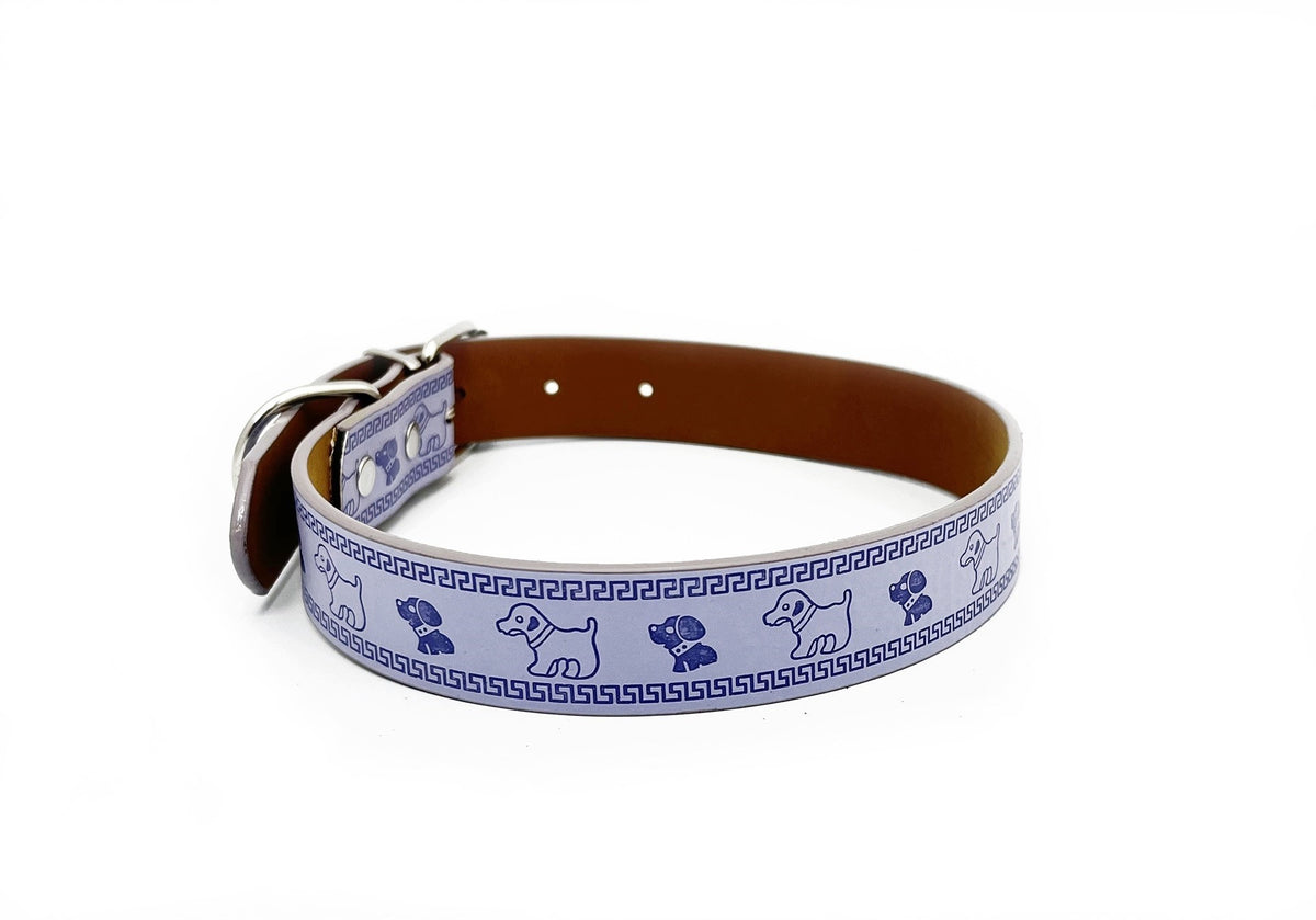 BUBU Leather Dog Collar Dogs L 25mm/52cm purple