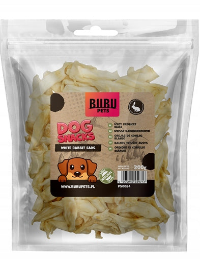 BUBU PETS Dog Treat 300g Rabbit Ears Dried White