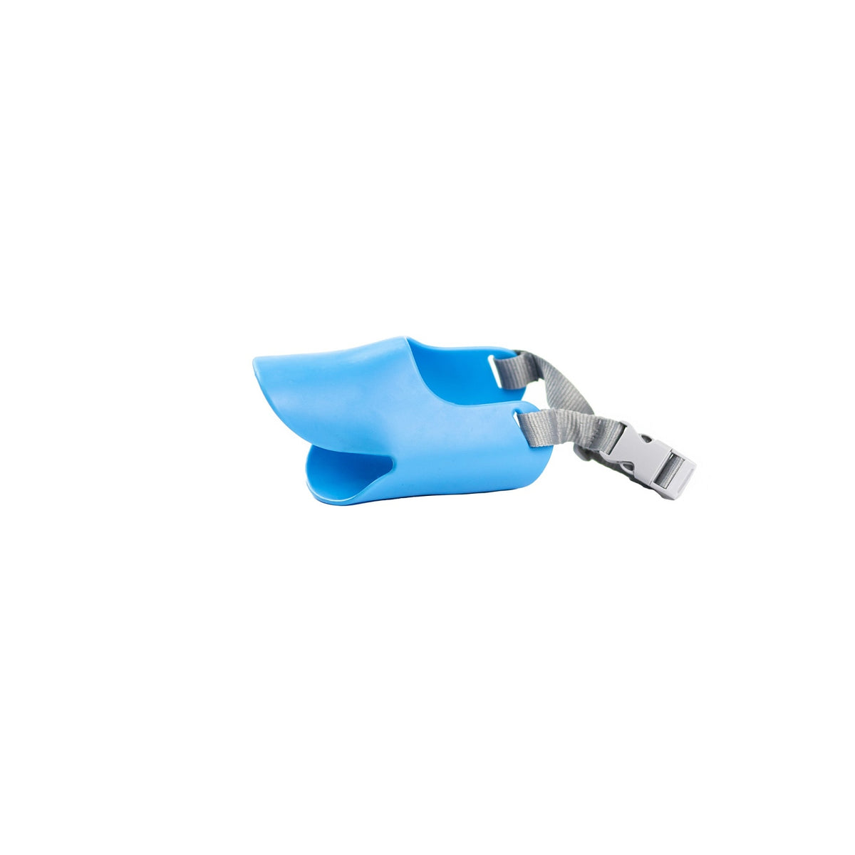 BUBU PETS Silicone muzzle dog duck soft adjustable blue L