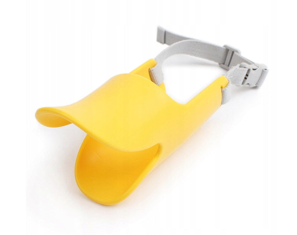 BUBU PETS Silicone muzzle dog duck soft adjustable yellow M