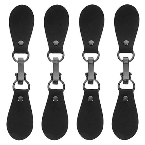 BUCKLES CONNECTING COAT CLIPS WITH HOOKS FOR JACKET SWEATERS BLACK 4 PCS.