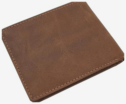 BUFFALO LEATHER WALLET WITH RFID PROTECTION FOR MAN COGNAC FOR HOME