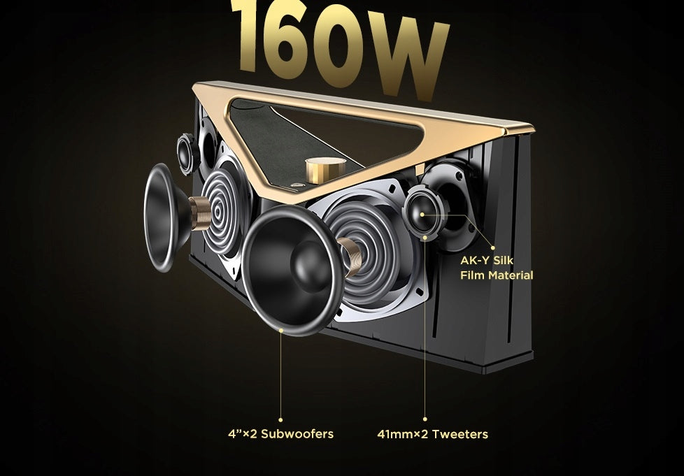 BUGANI Brief Pro black+gold Portable Bluetooth Speaker Excellent Sound Manufacturer code Brief_Pro_gold