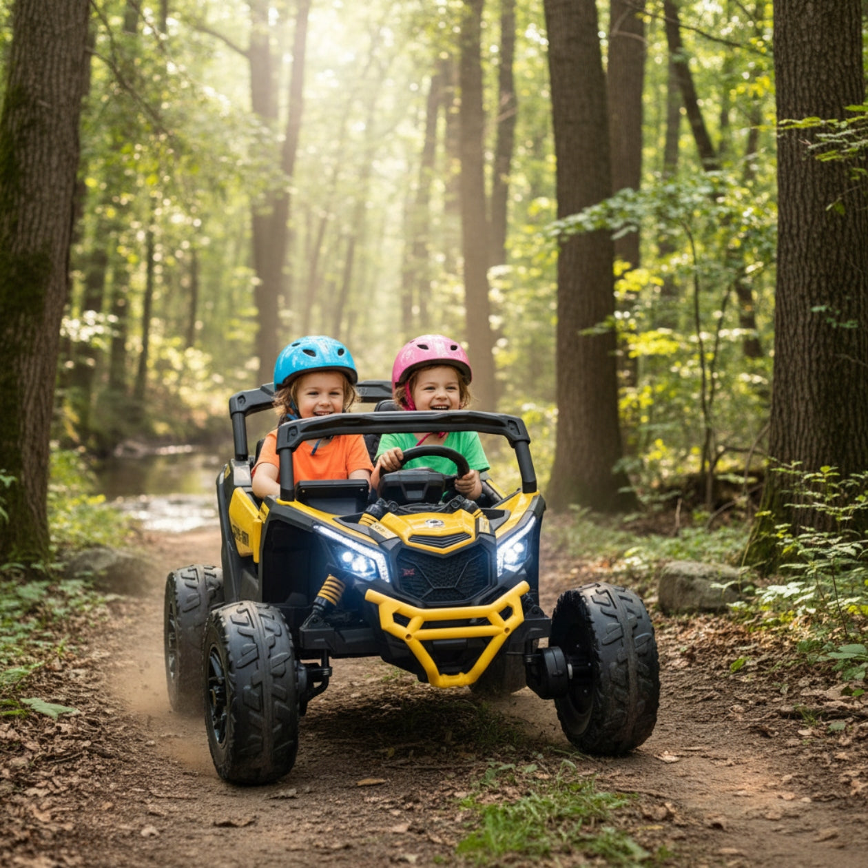 BUGGY FOR BATTERY MAVERICK CHILDREN'S CAR OFF-ROAD 4x4 LED with sounds Color black yellow